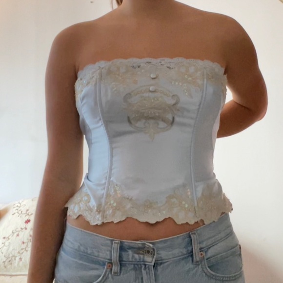 Vintage baby blue corset top 🩵 - Picture 3 of 3